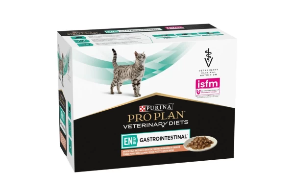  Pro Plan Veterinary Diet EN Gastrointestinal φακελάκι με Κομματάκια σε σάλτσα Σολομός 85g