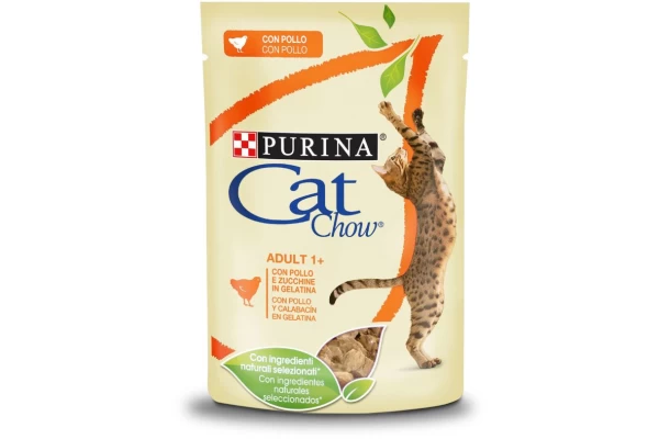 CAT CHOW ADULT Κοτόπουλο & Κολοκυθάκια σε Ζελέ 85g