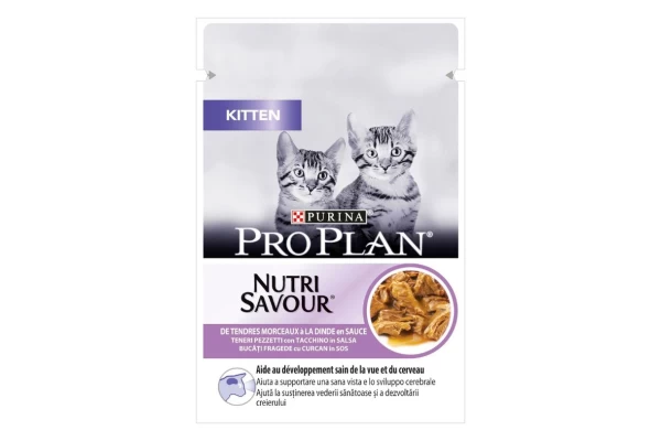 PRO PLAN KITTEN Cat Γαλοπούλα σε σάλτσα 85g