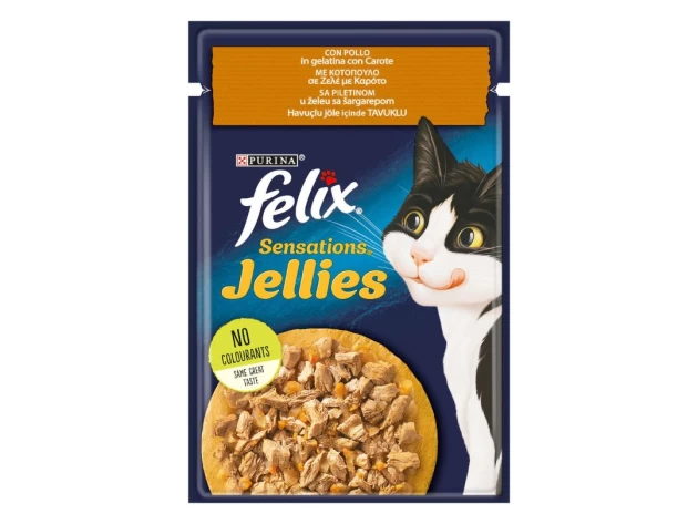 FELIX Sensations Jellies με Κοτόπουλο σε Ζελέ με Καρότο 85g